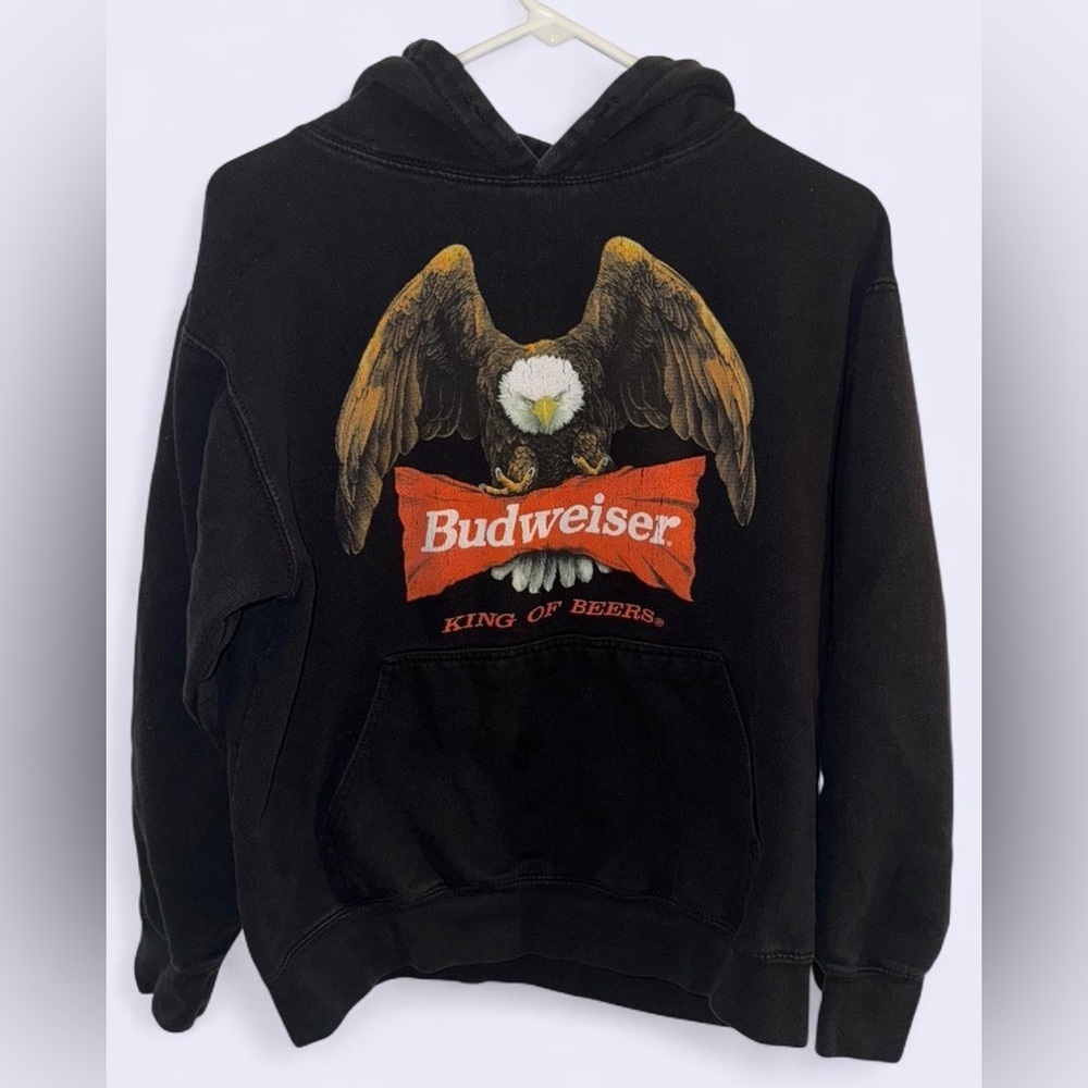 PacSun Black Hoodie with Eagle and Red Graphic
